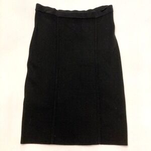 NWT BCBG Maxazria Skirt Knit Silk Nylon Spandex Black Stretch Bodycon‎ Women M